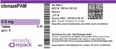 Clonazepam 0.5mg 70518 1297 02